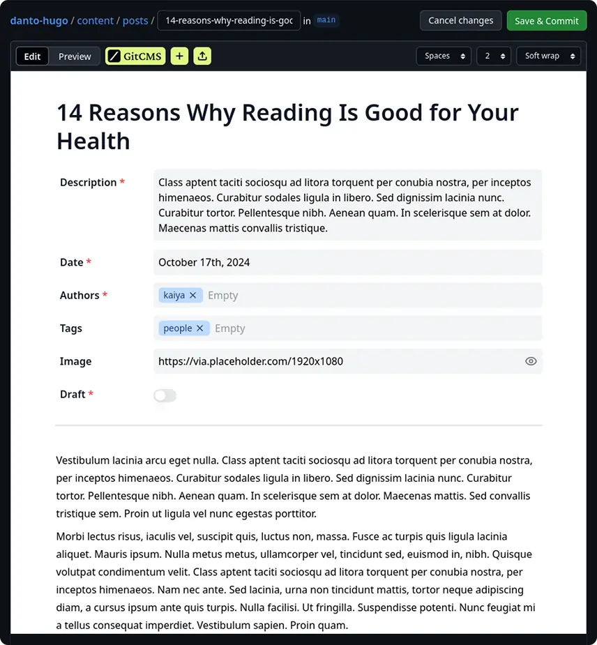 GitCMS Enhanced Interface